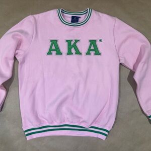 Pink AKA Sweatshirt with Green Lettering